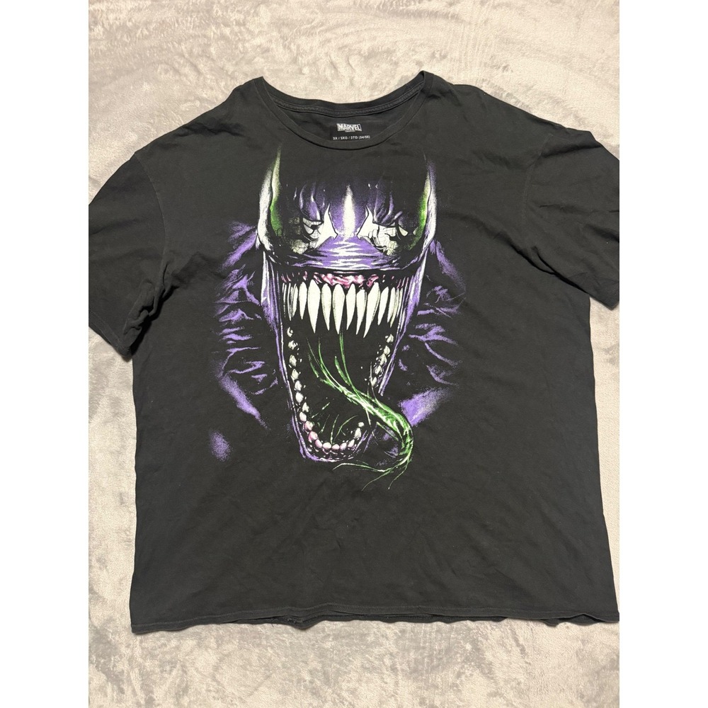 Marvel Venom T-Shirt Men 3XL Black Graphic Short Sleeve Spider-Man Villain